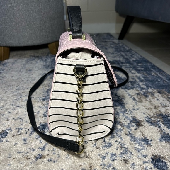 NWT Luv Betsey Johnson Lavender Butterfly Lbaddy Blush Stripe Crossbody Bag - Picture 4 of 11